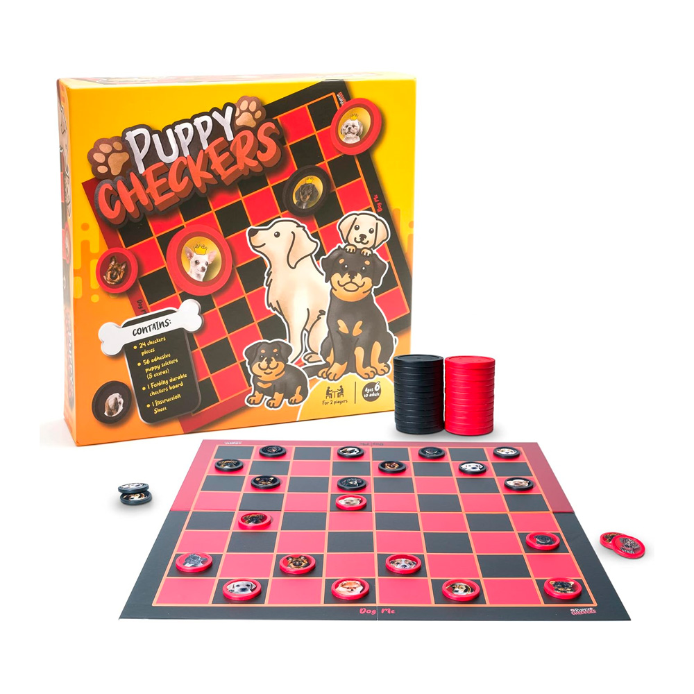 JUEGO DE DAMAS EDICION PUPPY EXCLUSIVO PARA DOGLOVERS USA - 1
