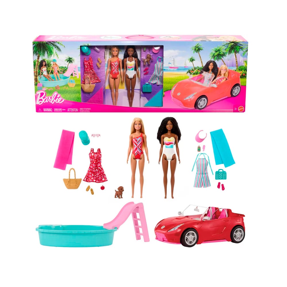 BARBIE SET COCHE PISCINA Y ACCESORIOS EXCLUSIVO USA - 1