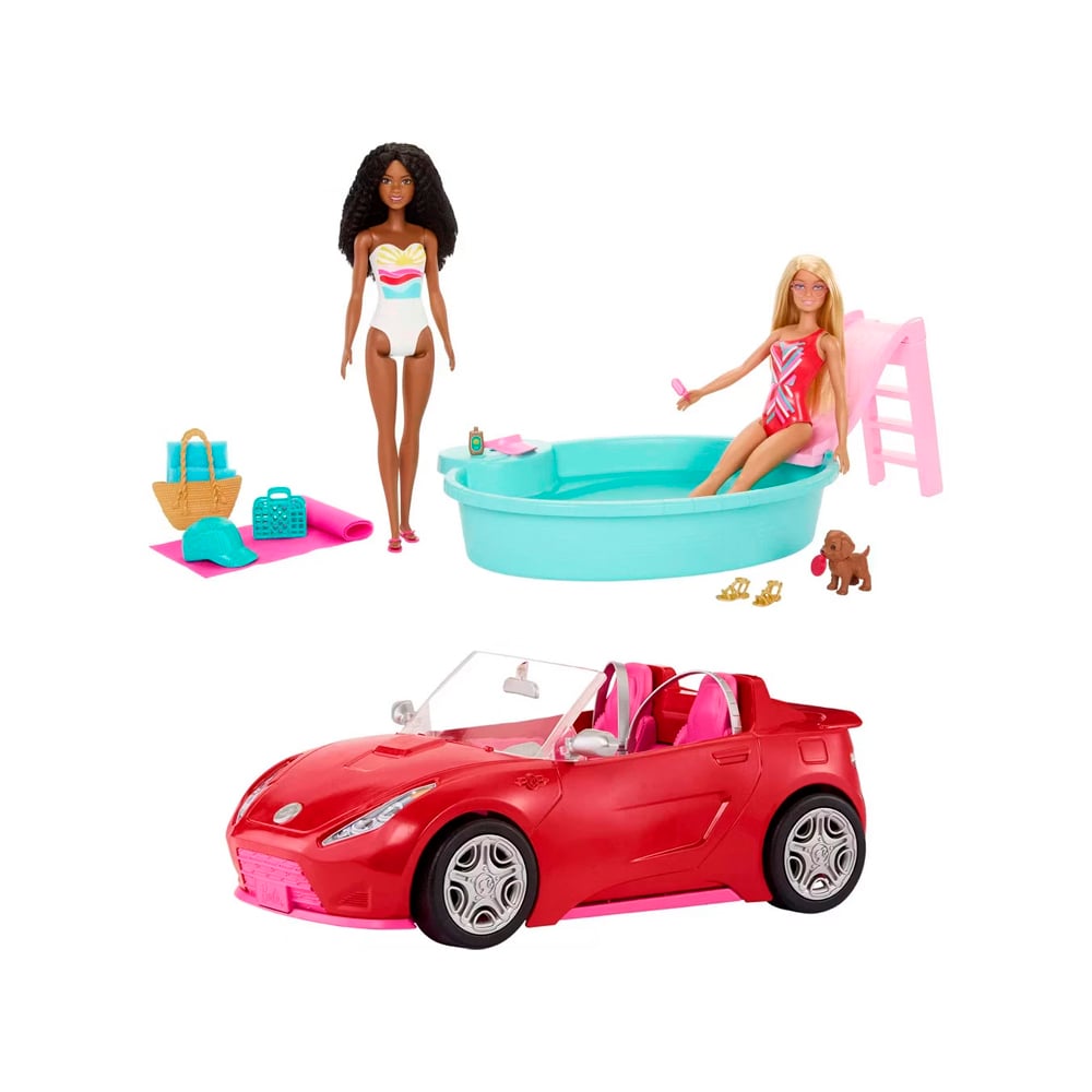 BARBIE SET COCHE PISCINA Y ACCESORIOS EXCLUSIVO USA - 3