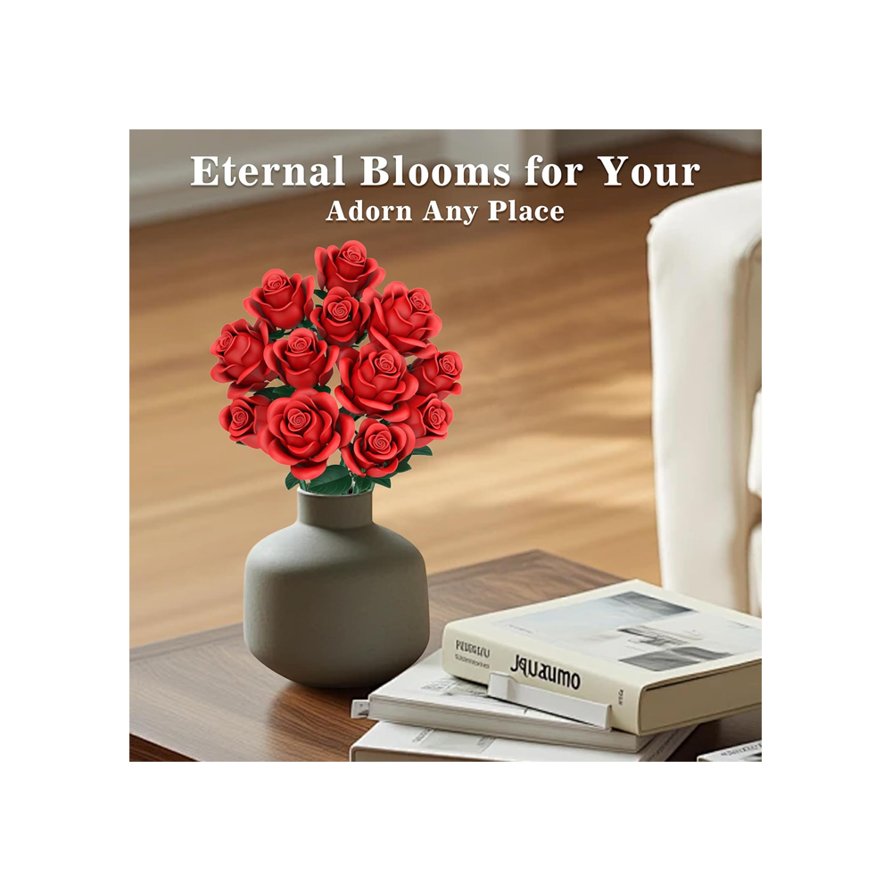 RED ROSES FLOWER BOUQUET BUILDING SETS 670PCS - 6