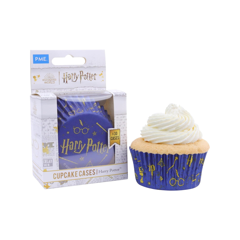 HARRY POTTER FOIL CUPCAKE CASES PACK DE 30 UNIDADES BLUE - 1