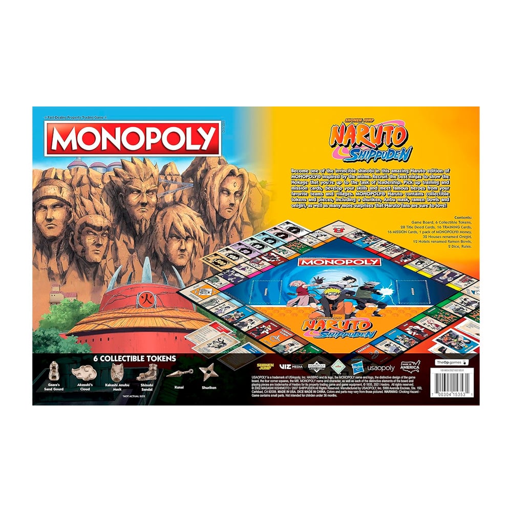 MONOPOLY NARUTO SHIPPUDEN SHONEN JUMP HASBRO - 5