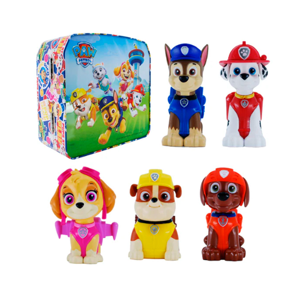 CAJA DE COLECCION DE 5 PERSONAJES PAW PATROL Y 5 LIBROS - 1