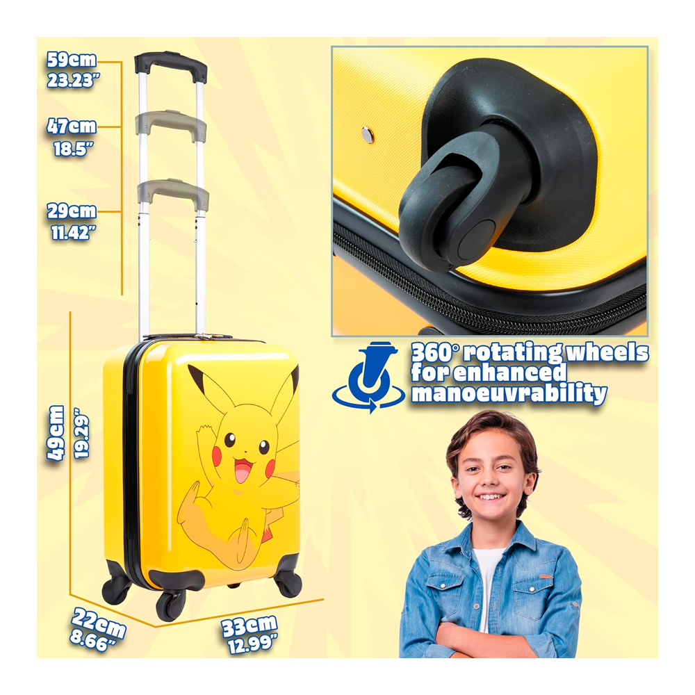 POKEMON MALETA DE VIAJE EXCLUSIVO USA PIKACHU YELLOW - 3