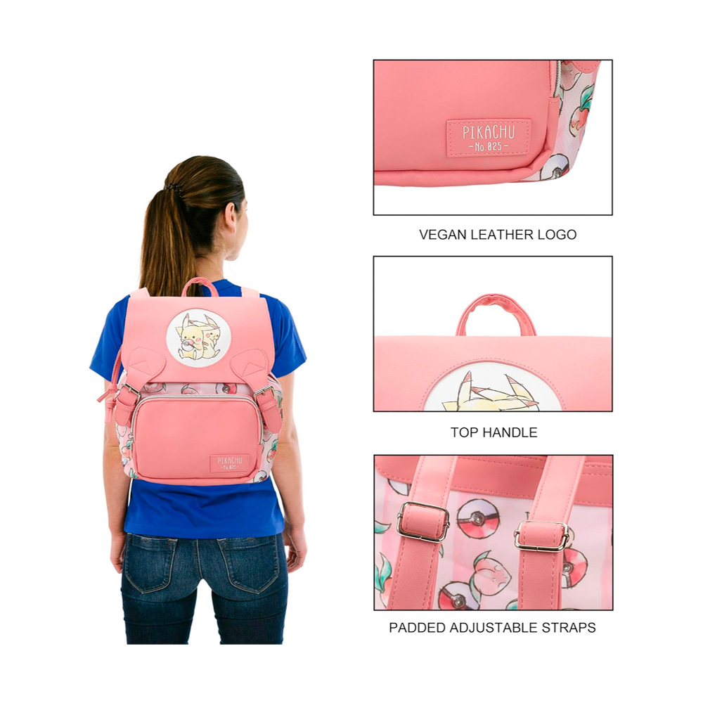 POKEMON MOCHILA MINI PIKACHU PINK 25 CM BIOWORLD - 4
