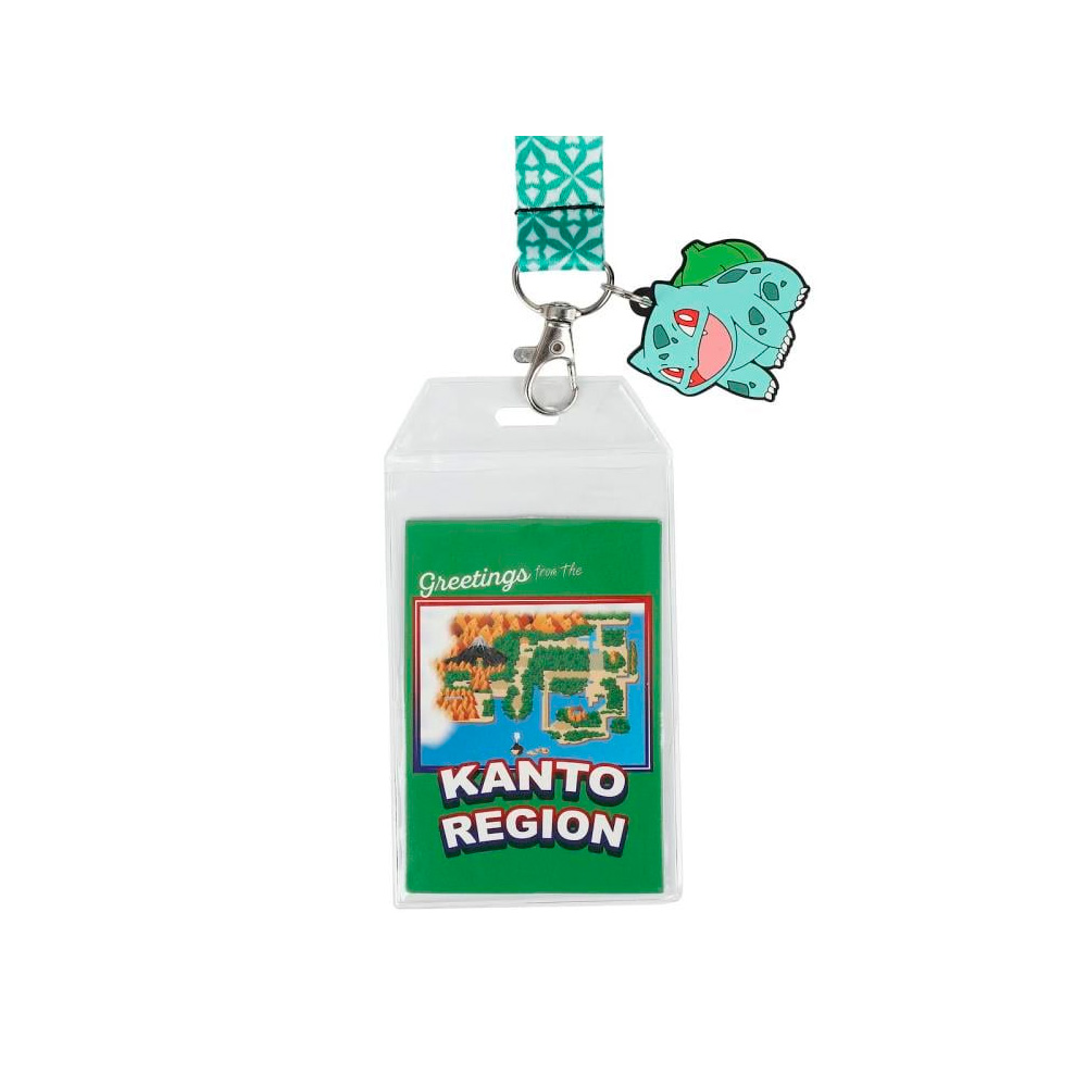 POKEMON BULBASAUR KANTO REGION LANYARD CON FUNDA - 2