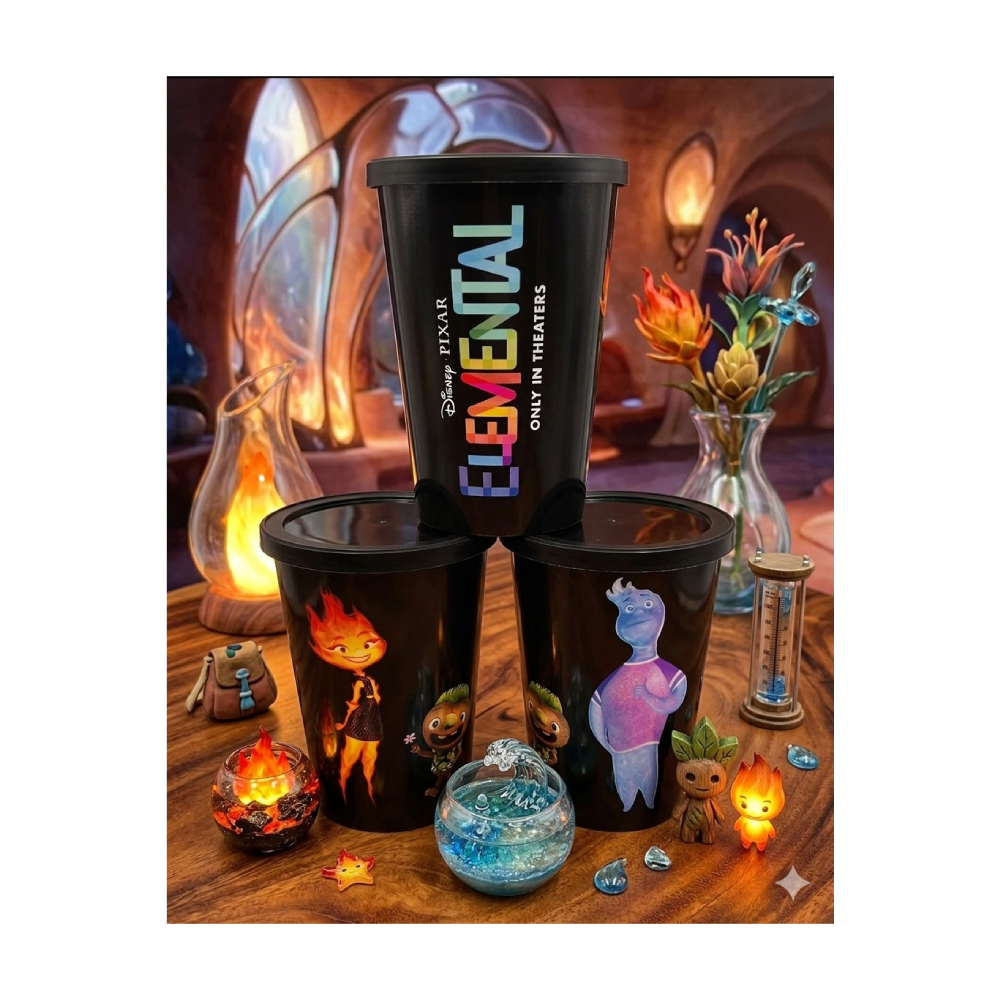 SET 10 VASOS EXCLUSIVO DISNEY ELEMENTAL AMC 12 OZ - 3