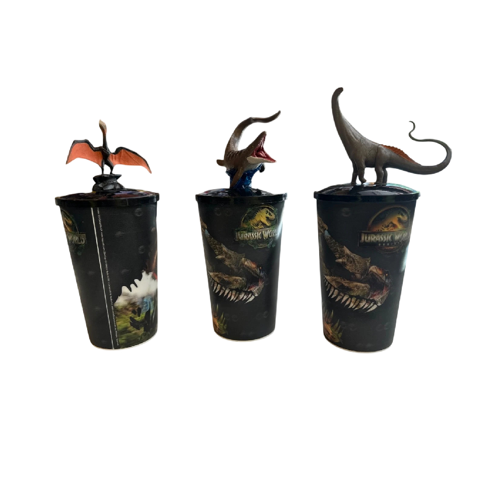 VASOS COLECCIONABLES 3D SET JURASSIC WORLD AMC EXCLUSIVE - 1