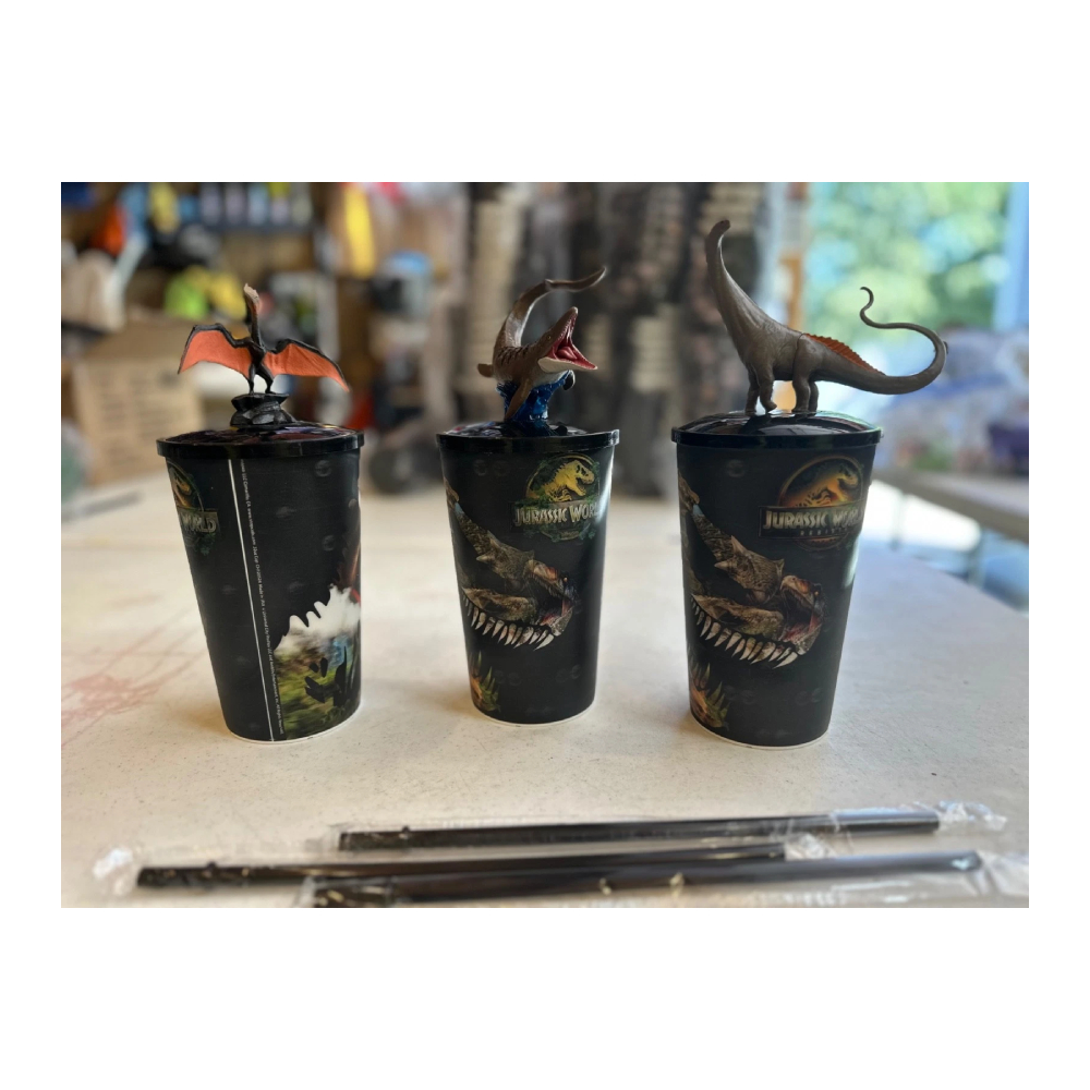 VASOS COLECCIONABLES 3D SET JURASSIC WORLD AMC EXCLUSIVE - 3