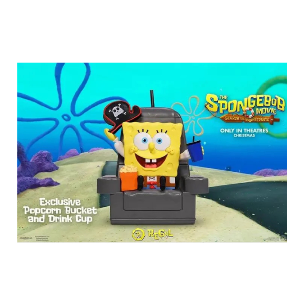 COMBO SILLA DE BOB ESPONJA CUBO DE PALOMITAS Y VASO - 2