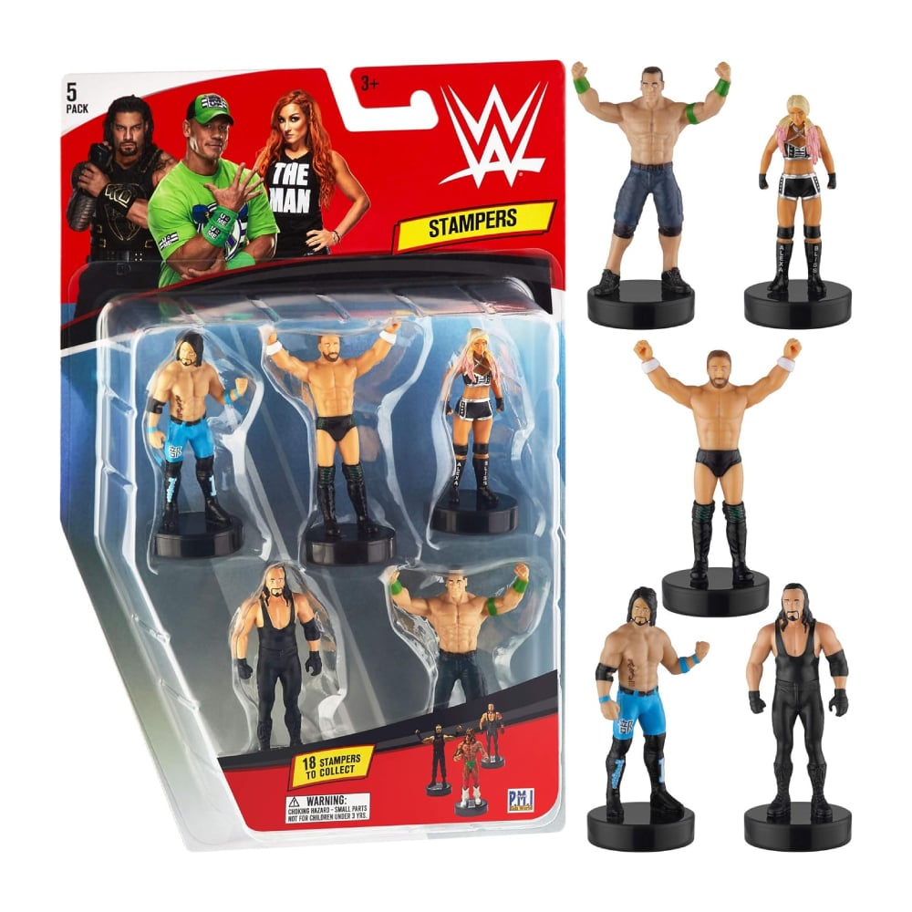 WWE SUPERSTAR STAMPERS PMI SET DE 5 FIGURAS - 1