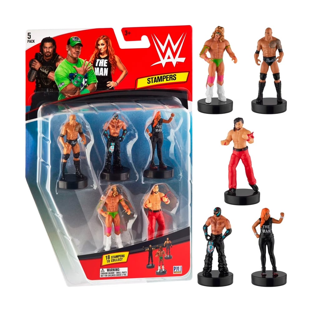 WWE SUPERSTAR STAMPERS PMI SET DE 5 FIGURAS MODELO A - 1