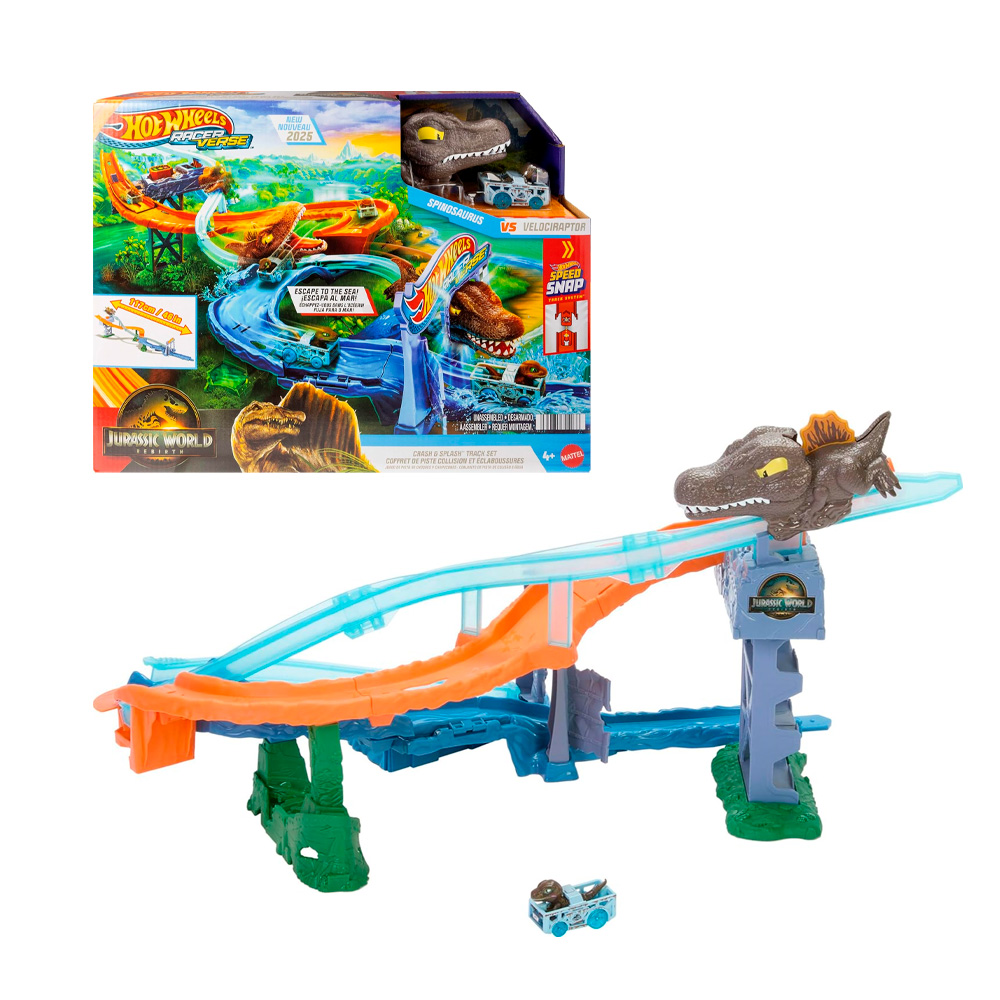 JURASSIC WORLD HOT WHEELS RACER VERSE REBIRTH TRACK SET - 1