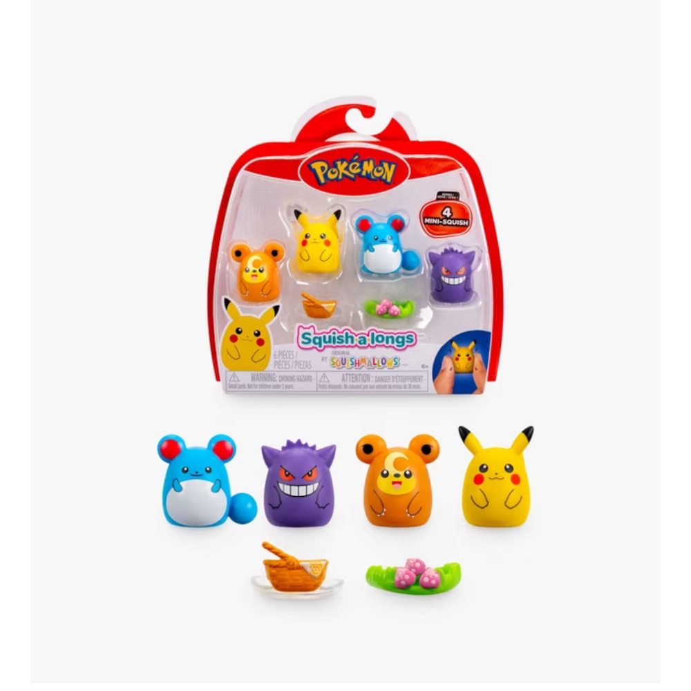 PAQUETE 4 MINI SQUISH POKEMON SQUISH A LONGS MODELO B - 1