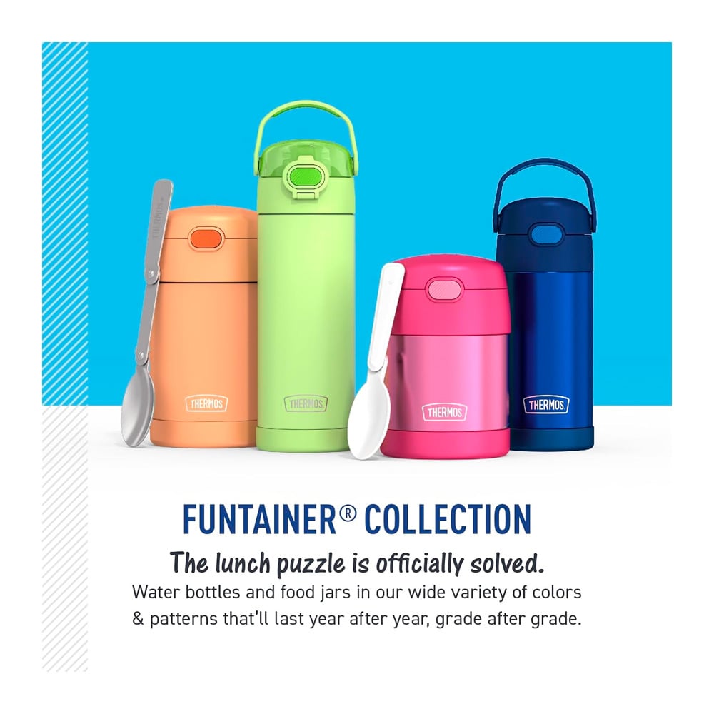 THERMOS FUNTAINER WATER BOTTLE WITH STRAW 12 ONZAS GREEN - 2