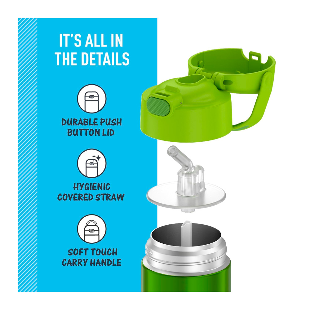THERMOS FUNTAINER WATER BOTTLE WITH STRAW 12 ONZAS GREEN - 4