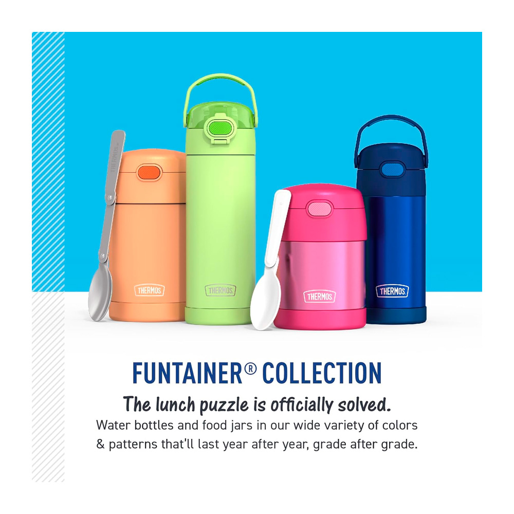 THERMOS FUNTAINER WATER BOTTLE WITH STRAW 12 ONZAS BLUE - 6