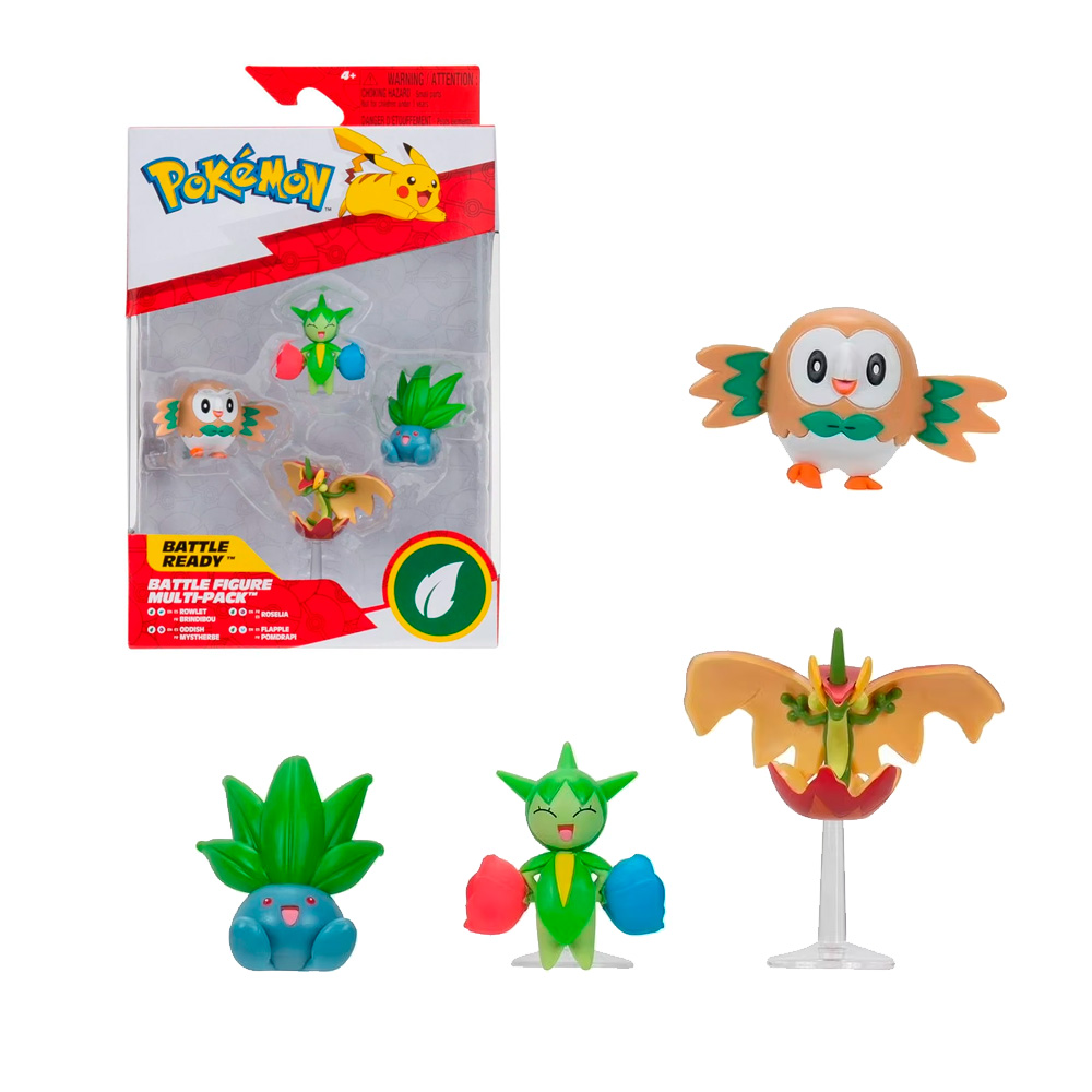 POKEMON JAZWARES PACK 4 UNIDADES TIPO PLANTA - 1