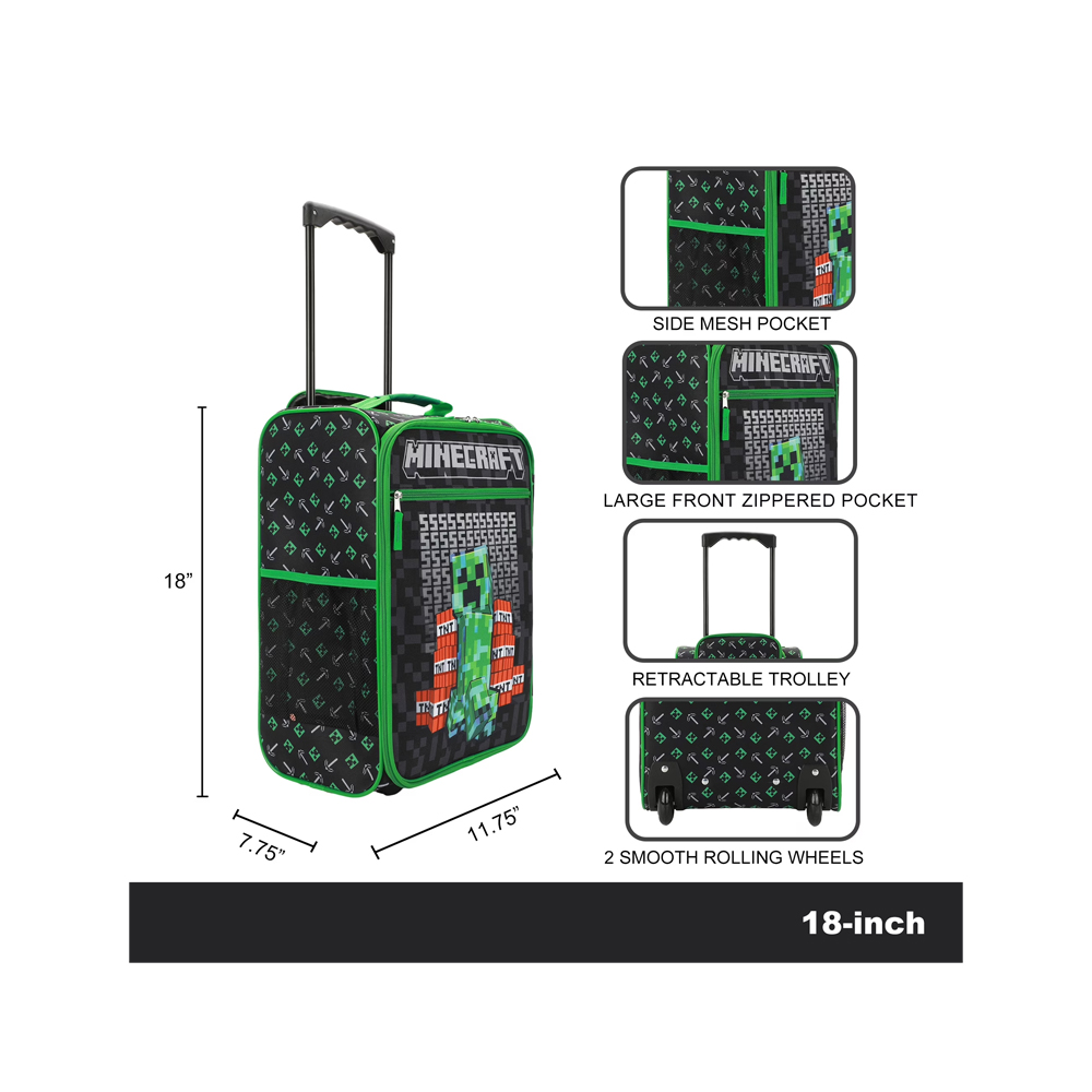 BIOWORLD MINECRAFT CREEPER TNT BLACK PILOT CASE - 6