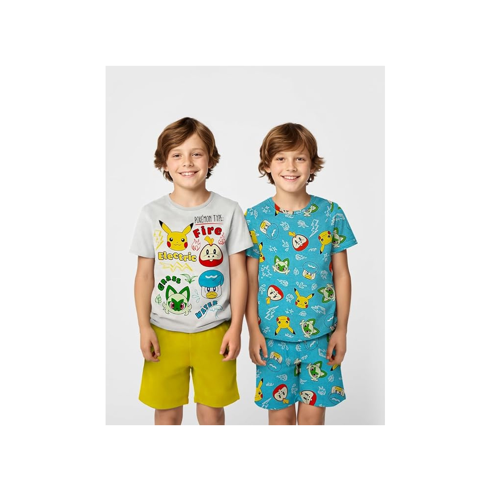 POKEMON PIJAMA SET FIRE ELECTRIC GRASS TALLA 4 - 6
