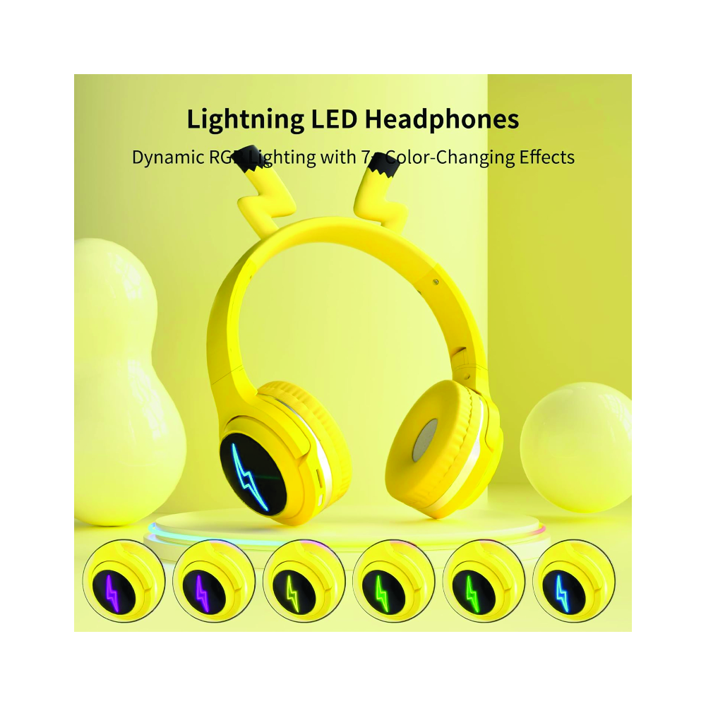 PKMN AURICULARES INALAMBRICOS CON LUCES LED DE 7 COLORES - 3
