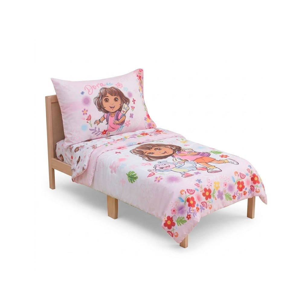 JUEGO DE CAMA INFANTIL DE 4 PIEZAS DORA PINK 1 PLAZA - 1