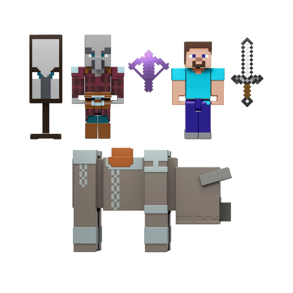 MATTEL MINECRAFT SET SKELETON AND VILLAGE RAID PACK - 2