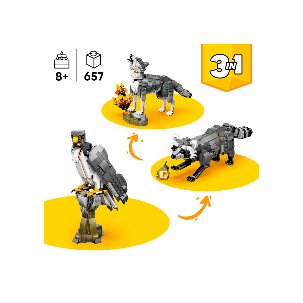 LEGO CREATOR 3 IN 1 FOREST ANIMALS GRAY WOLF 31393 - 3