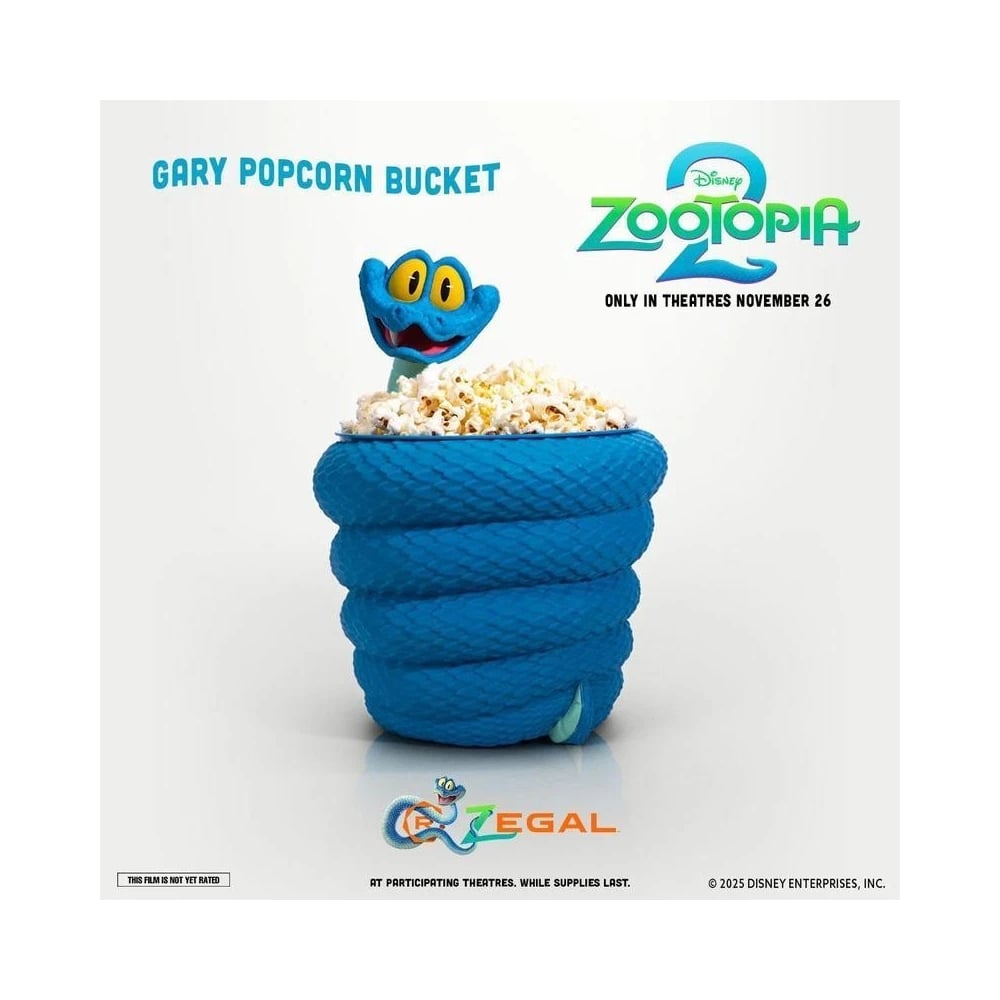 POPCORN BUCKET DISNEY ZOOTOPIA 2 GARY DE SNAKE REGAL - 3
