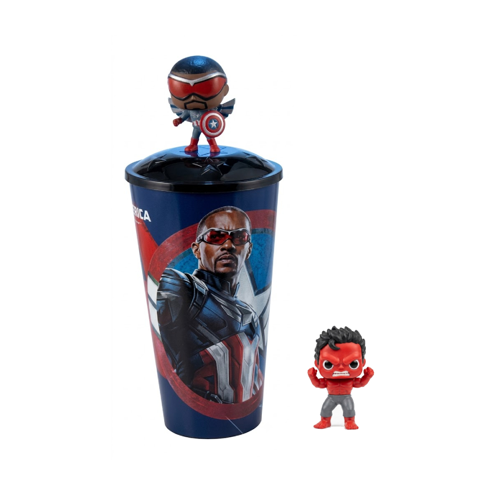 COMBO POPCORN BUCKET AND CUP CAPTAIN AMERICA BRAVE WORLD - 1