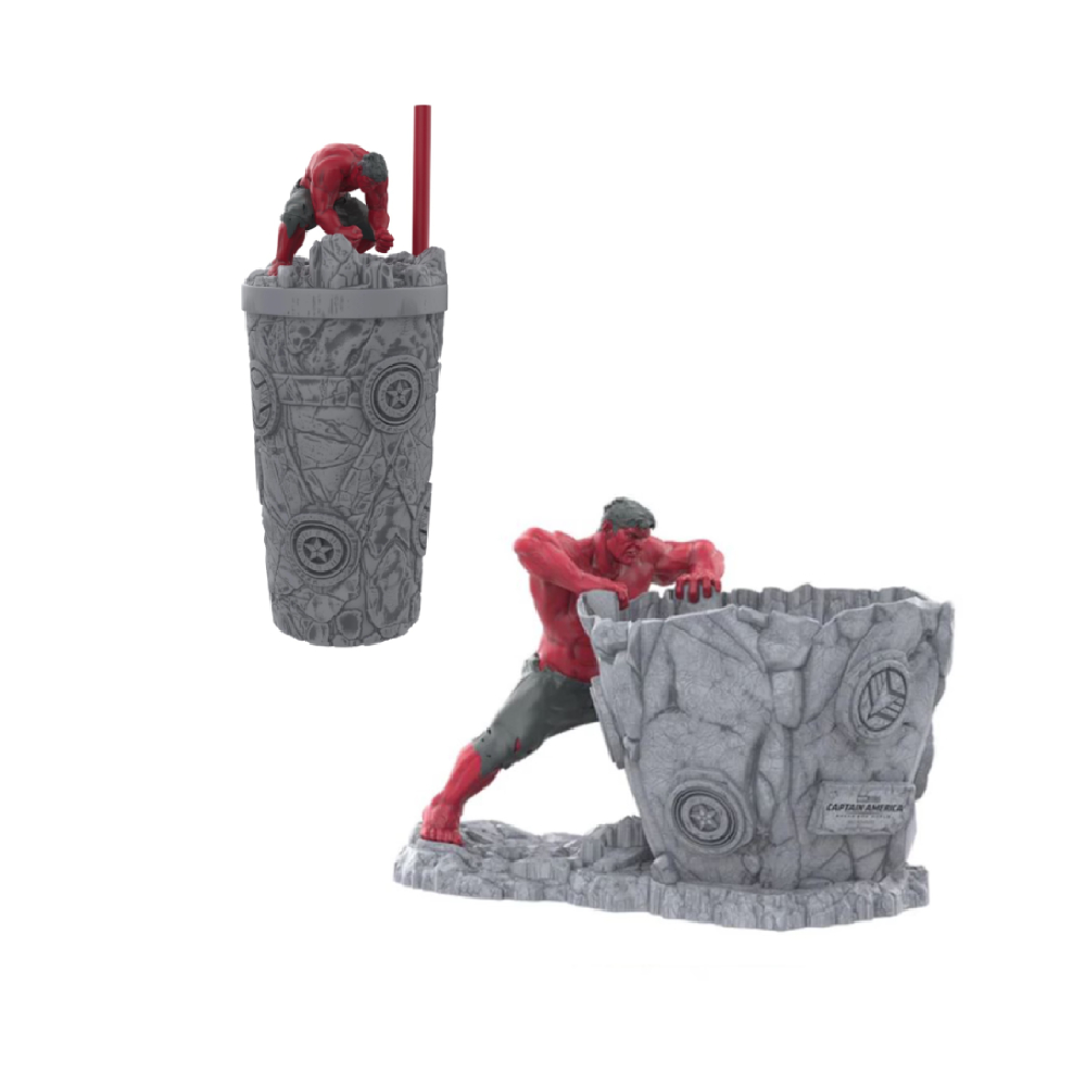POPCORN BUCKET DRINKING CUP CAPTAIN AMERICA BRAVE WORLD - 1