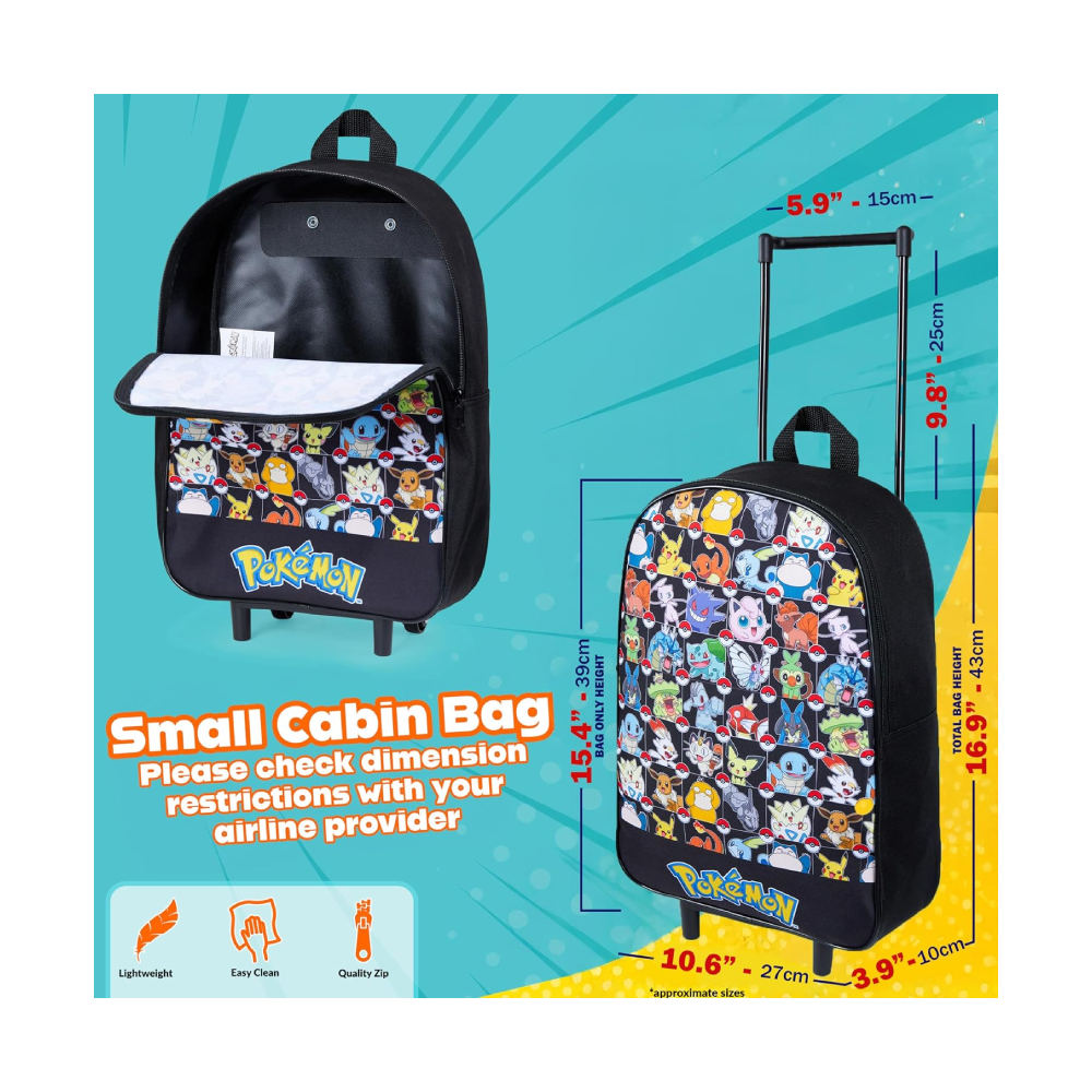 POKEMON MOCHILA CON RUEDAS SMALL GRID - 5