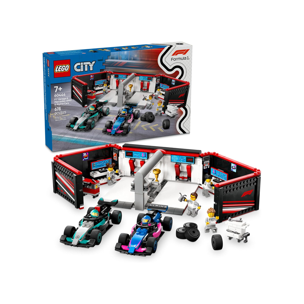 LEGO CITY F1 GARAGE MERCEDES AMG ALPINE CARS 60444 - 1