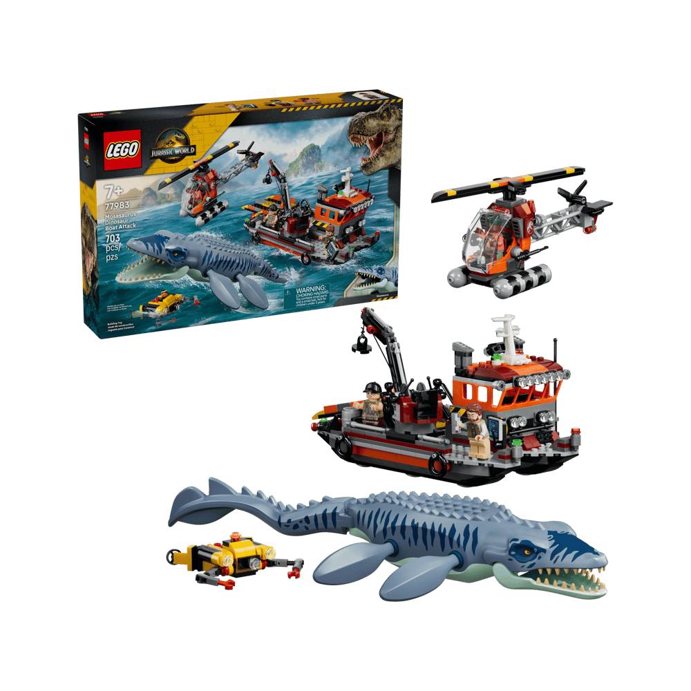 LEGO JURASSIC WORLD MOSASAURUS DINOSAUR BOAT 77983 - 1