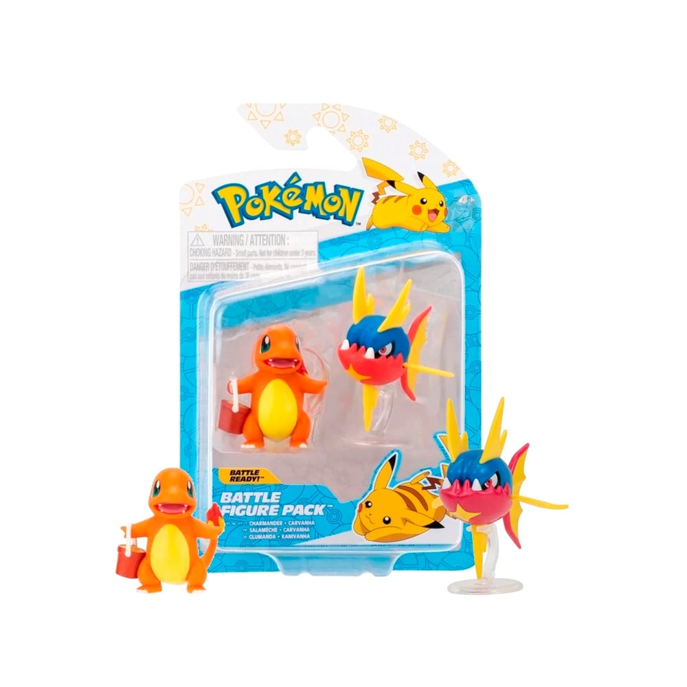 JAZWARES POKEMON CHARMANDER AND CARVANHA EXCLUSIVO - 1