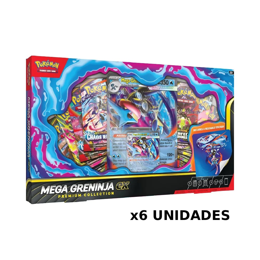 POKEMON TCG MEGA GRENINJA EX PREMIUM INGLES BOX 6 UNIDADES - 1