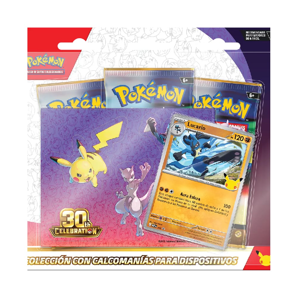 POKEMON TCG 30TH CELEBRATION TECH STICKER LUCARIO ESPAÑOL - 1