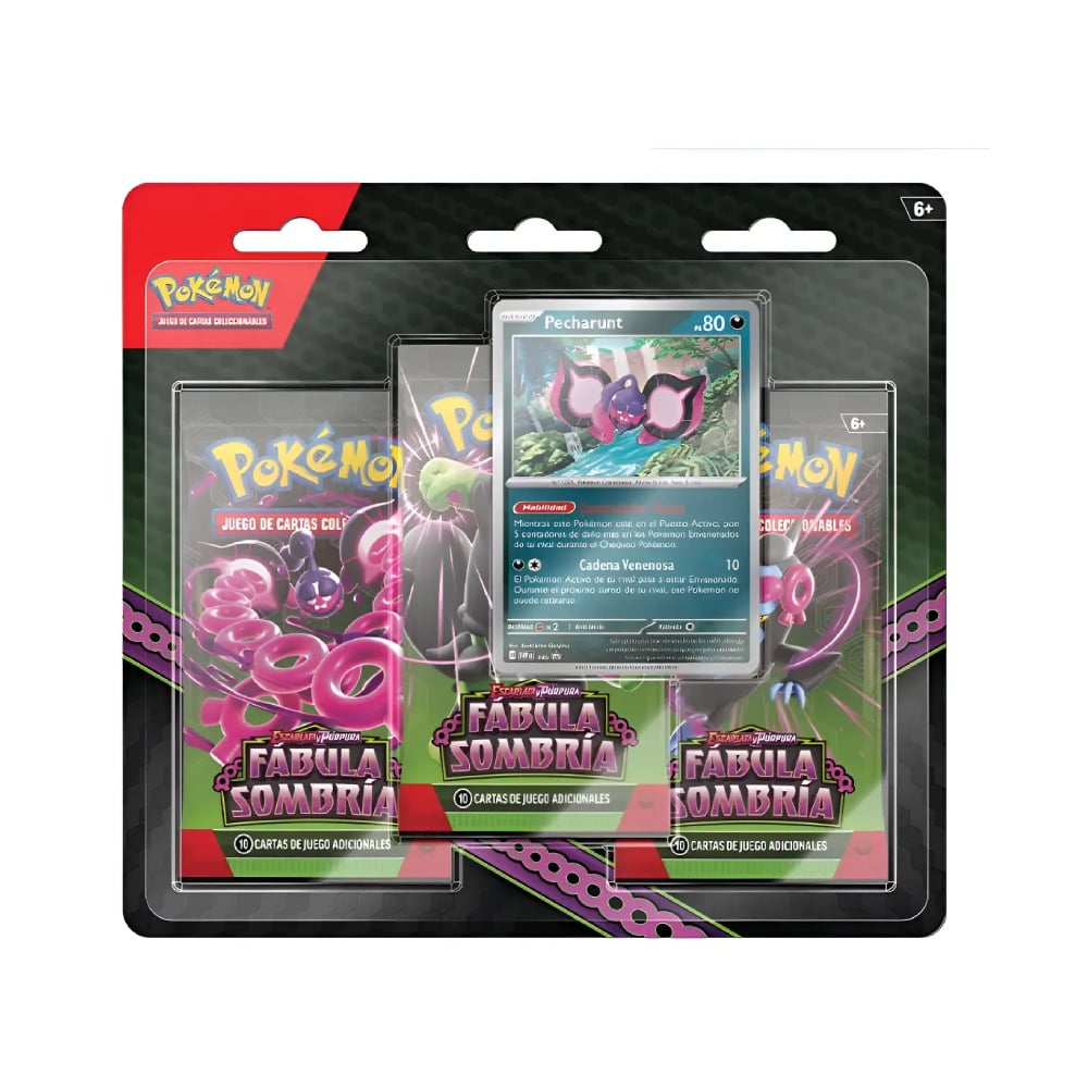 POKEMON TCG FABULA SOMBRIA PECHARUNT 3 PACK ESPAÑOL - 1