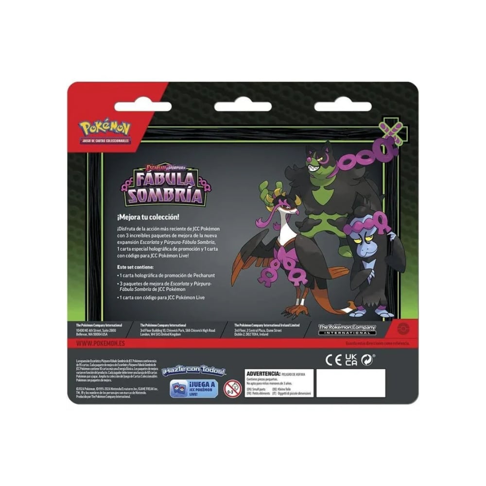 POKEMON TCG FABULA SOMBRIA PECHARUNT 3 PACK ESPAÑOL - 2
