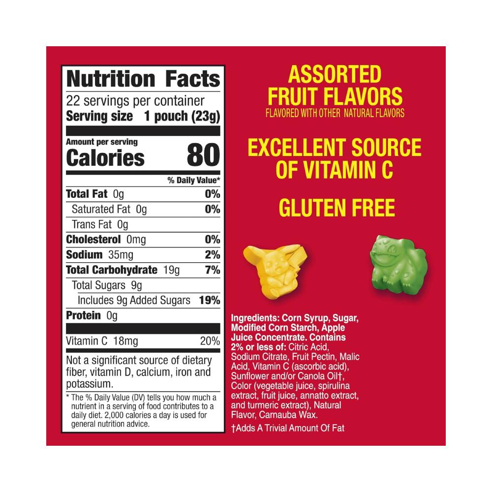 POKEMON FRUIT FLAVORED SNACKS 22 PAQUETES - 5