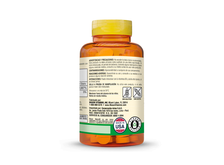 BIOTINA 800 MCG -  MASON NATURAL - (60 TAB) - 2