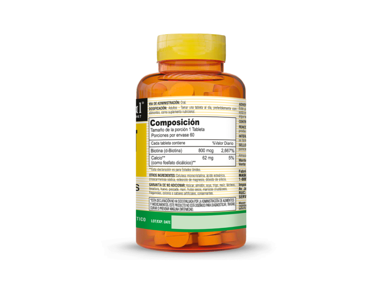 BIOTINA 800 MCG -  MASON NATURAL - (60 TAB) - 3