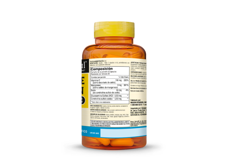SUPLEMENTO MASON NATURAL CÁPSULAS DURAS GLUCOSAMINA CONDROITINA 1500/1200 (60 CÁP) - 3