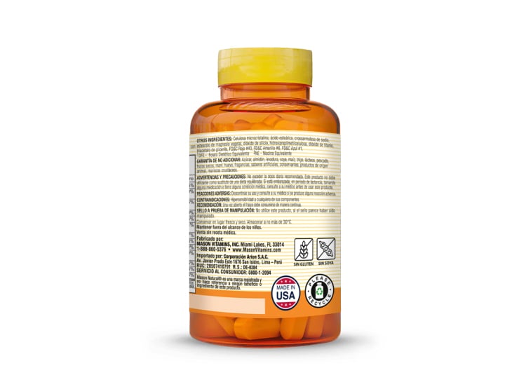 STRESS FÓRMULA B-COMPLEX CON ANTIOXIDANTE + ZINC - MASON NATURAL - (60 TAB) - 2