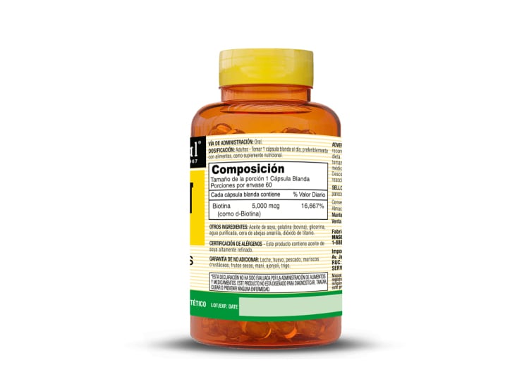 SÚPER BIOTINA 5000 MCG - MASON NATURAL - (60 SOFT) - 3