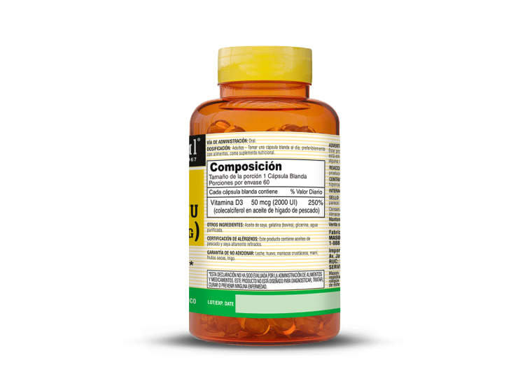 VITAMINA D3 2000 UI - MASON NATURAL - (60 SOFTG) - 3