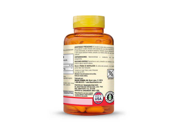 SUPLEMENTO MASON NATURAL CÁPSULAS ÁCIDO ALFA LIPOICO 600MG (30 CÁP) - 2