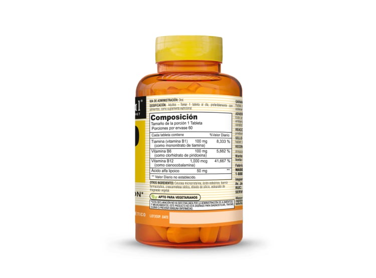 NEURO COMPLEX CON ÁCIDO ALFA LIPOICO - MASON NATURAL - (60 TAB) - 3