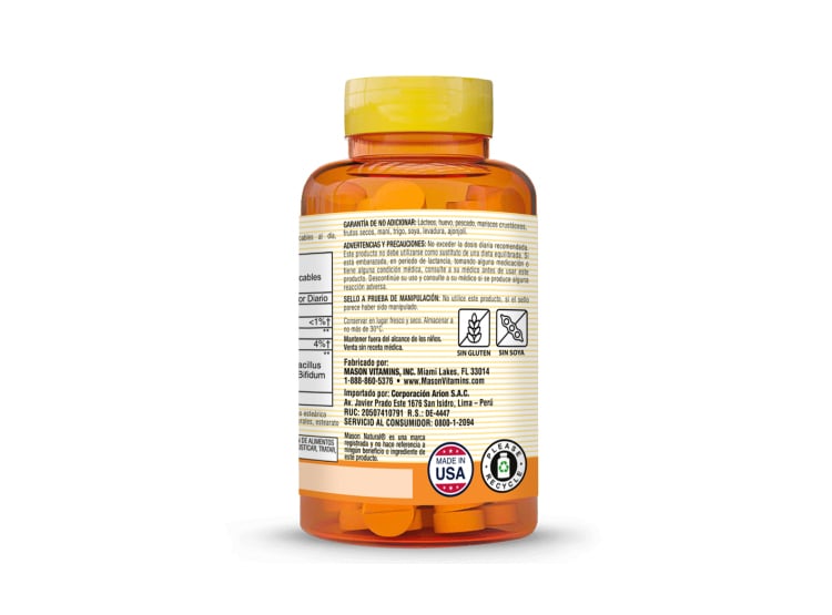 PROBIÓTICO ACIDOPHILUS Y BIFIDUS - MASON NATURAL - (30 COMP MAST) - 2