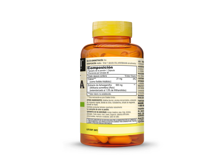 ASHWAGANDHA 500 MG - MASON NATURAL - (30 CAP) - 3